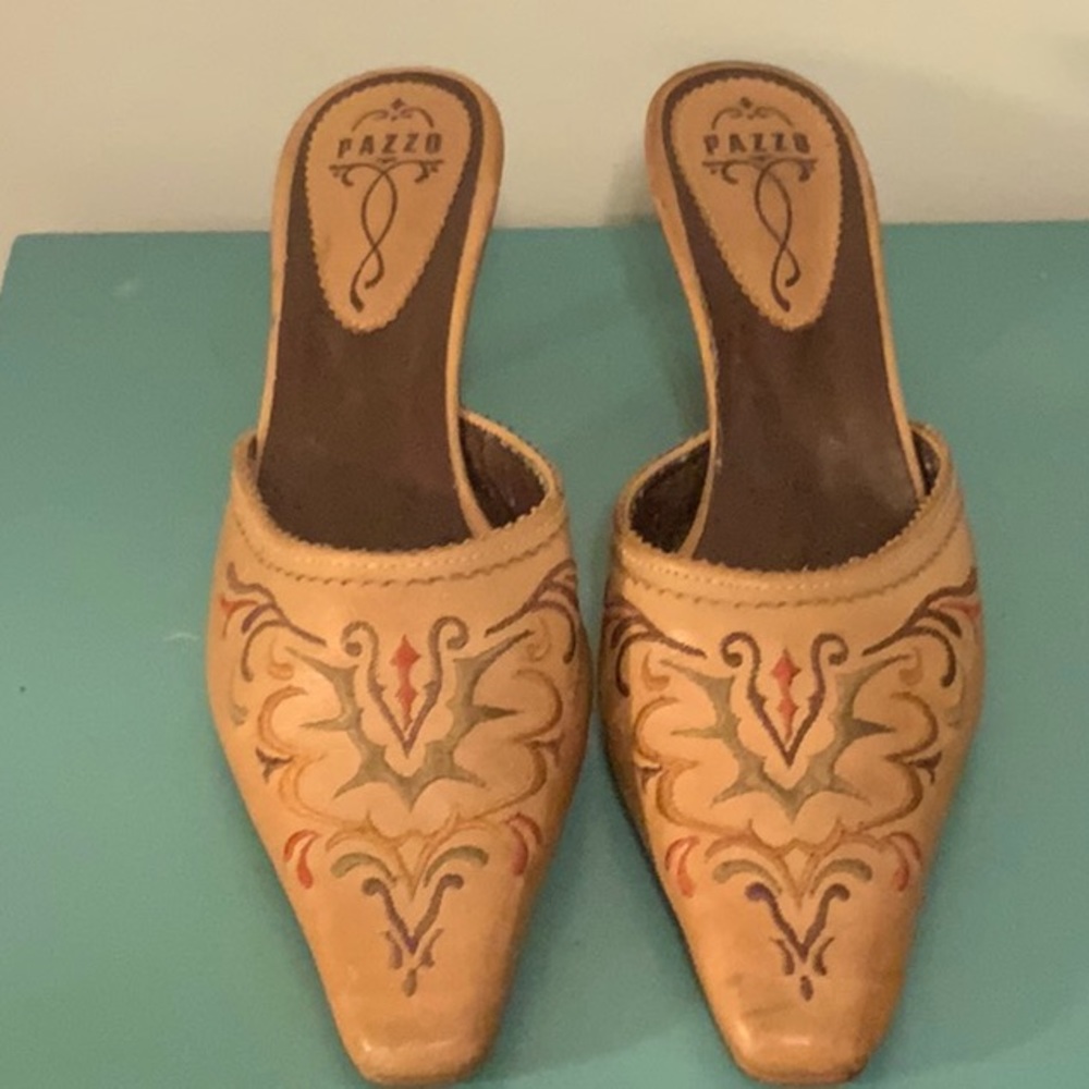 Pazzo embroidered mules